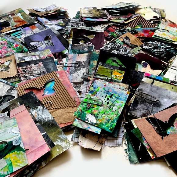 Junk Journal Pack 15+ Hand painted Pieces, Great for scrapbooking, collage - Picture 13 of 13